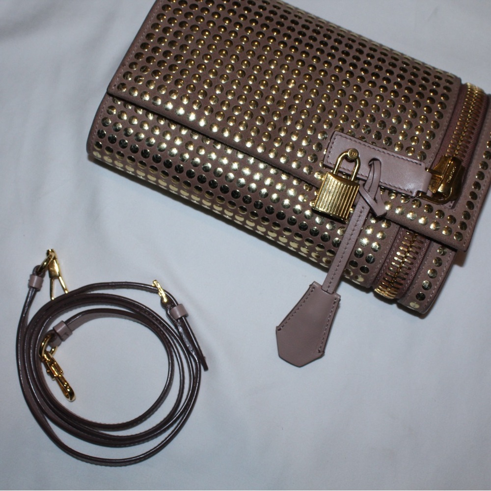 Tom Ford Lavender and Gold Zippered Clutch
